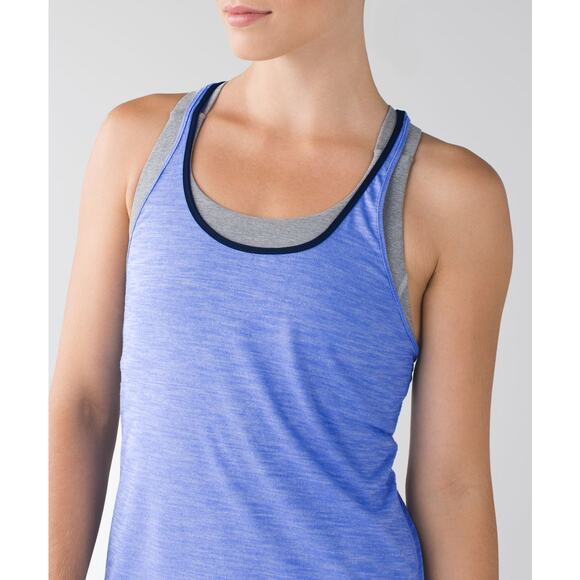 LULULEMON What The Sport Singlet Sz 8 Heathered Lullaby - Picture 2 of 6